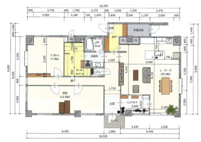 開放的で明るい広々LDK、趣味も楽しむワンランク上のお住まい（板橋区A様邸）【360度パノラマ写真】