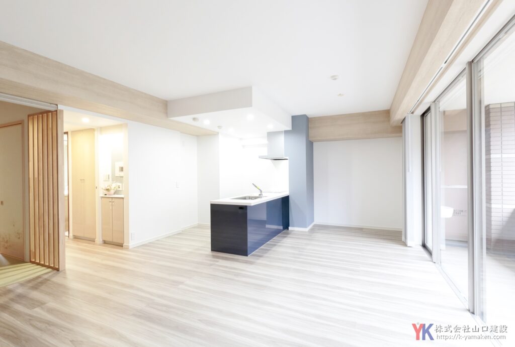 施工後 ブルーで統一したシックな空間に一新。和モダンと遊び心のある洗練されたお住まいへ(板橋区 I様邸)