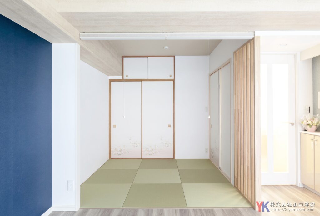 ブルーで統一したシックな空間に一新。和モダンと遊び心のある洗練されたお住まいへ（板橋区 I様邸）