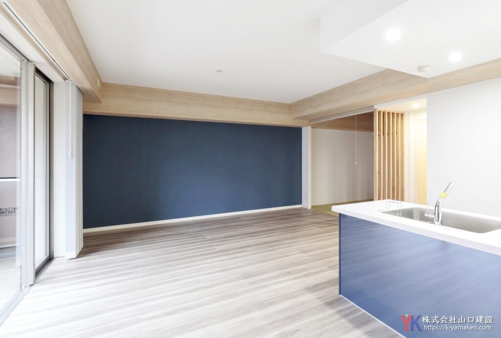ブルーで統一したシックな空間に一新。和モダンと遊び心のある洗練されたお住まいへ（板橋区 I様邸）