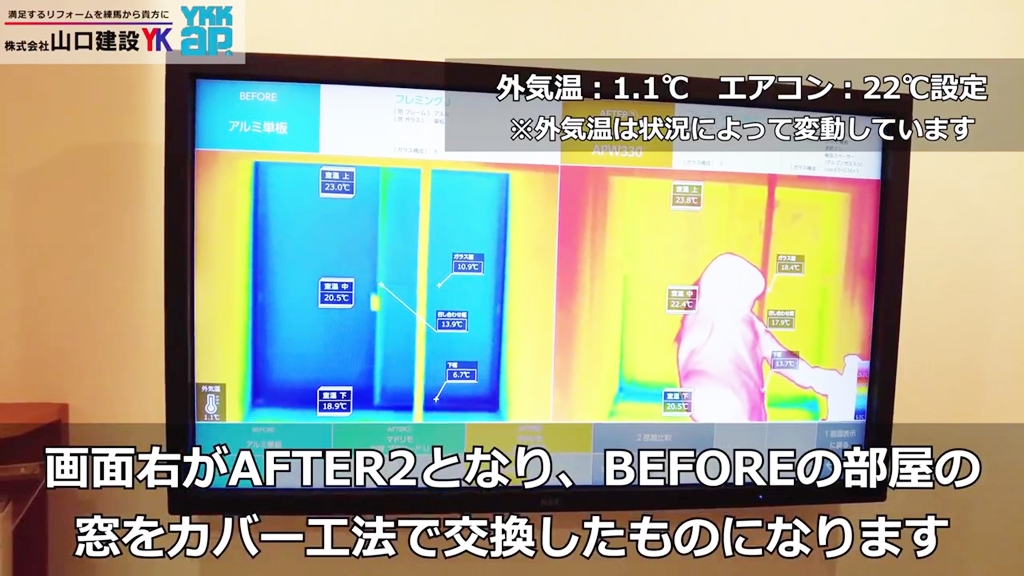 「BEFORE」と「AFTER2」の温度の違い
