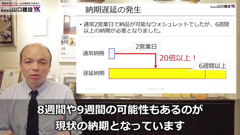 ウォシュレットの納期について【2022年】