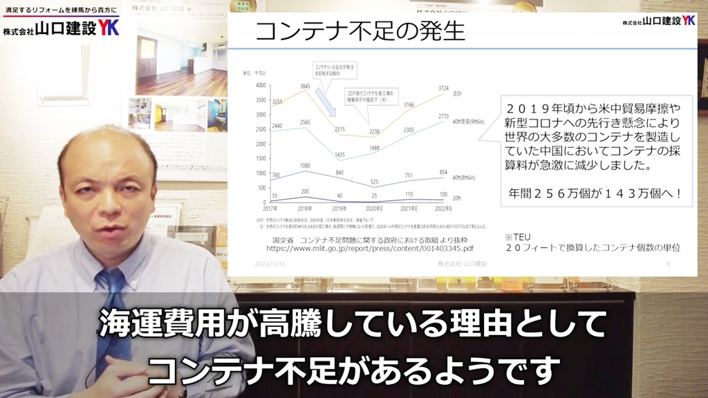 運賃費用高騰の原因はコンテナ不足