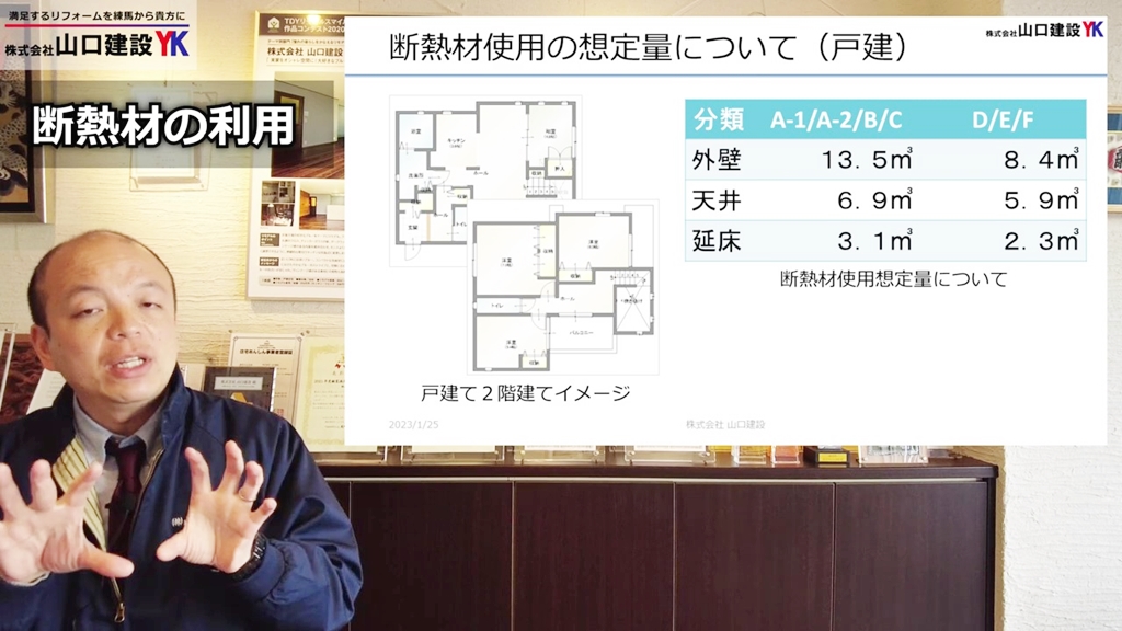 断熱材使用の想定量について