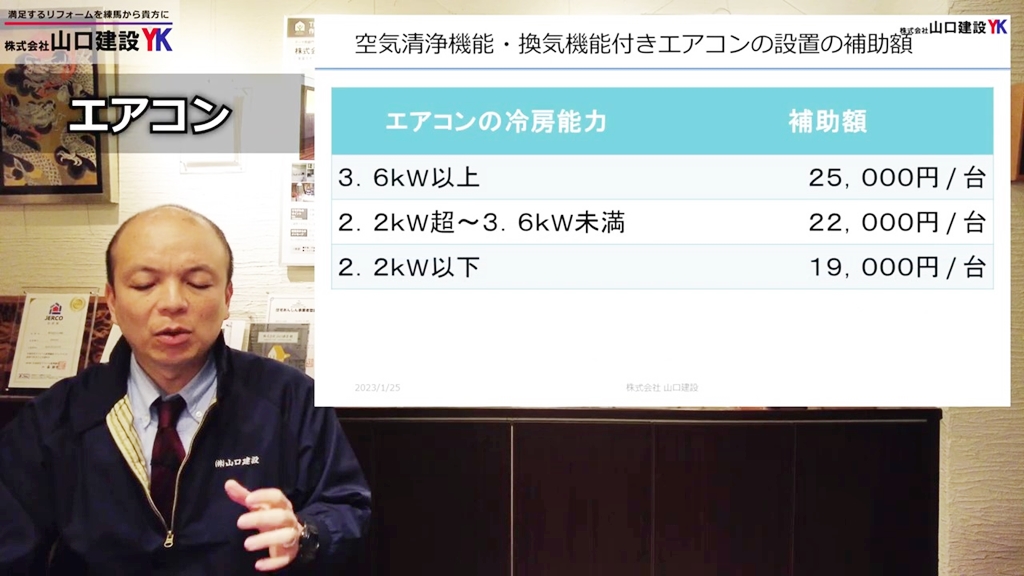 【エアコン】補助額について