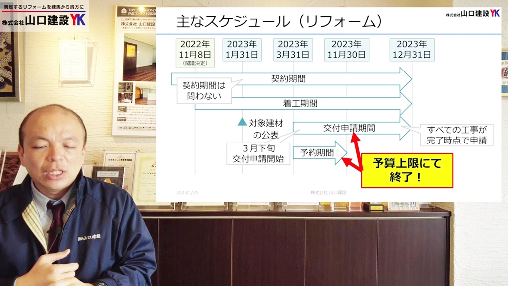 リフォームの主なスケジュールについて