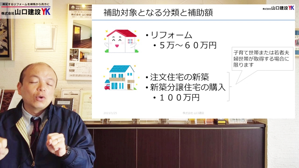 補助対象となる分類と補助額について