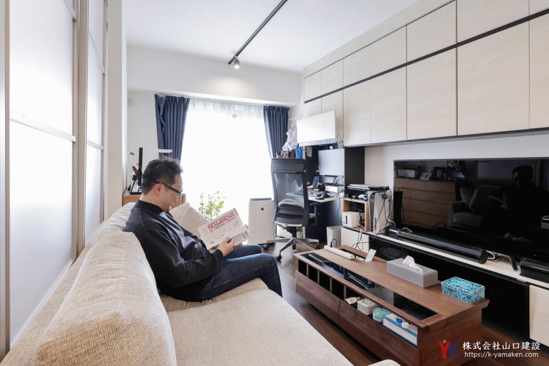 築39年マンションフルリフォーム。壁面収納を賢く利用し、広々とした開放的なLDKへ(板橋区 I様邸)