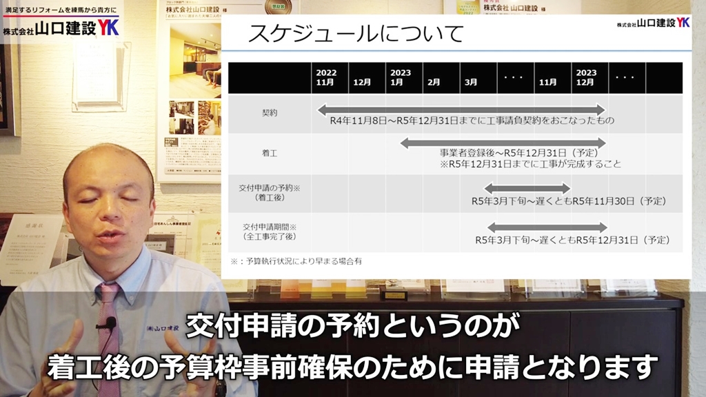 スケジュールについて