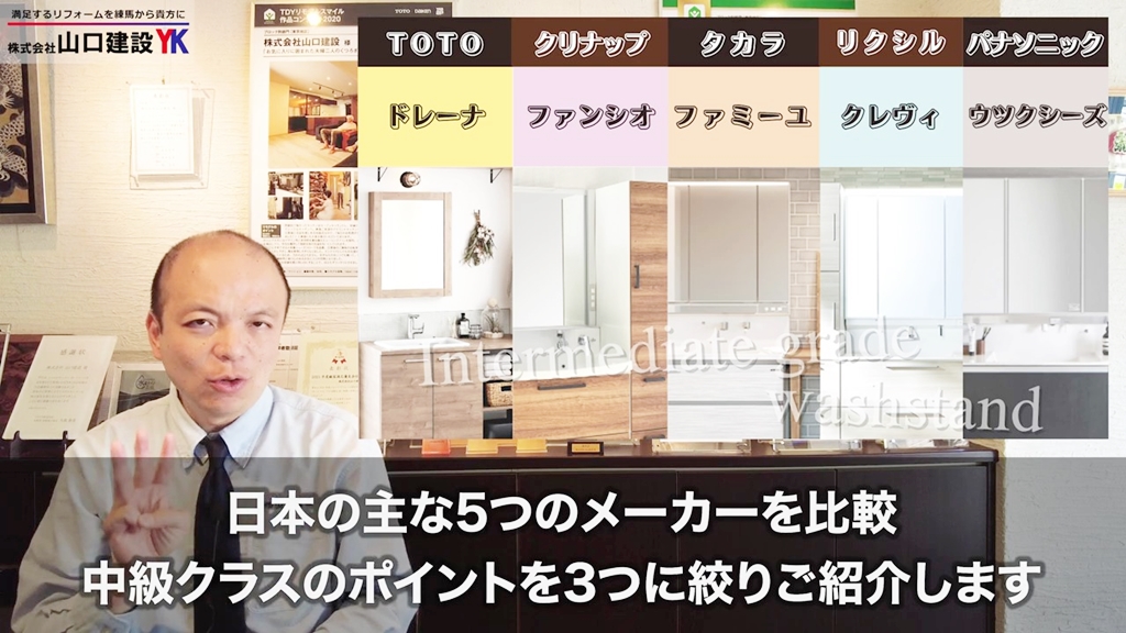 各メーカーが誇る中級洗面台の3つの特長をご紹介!