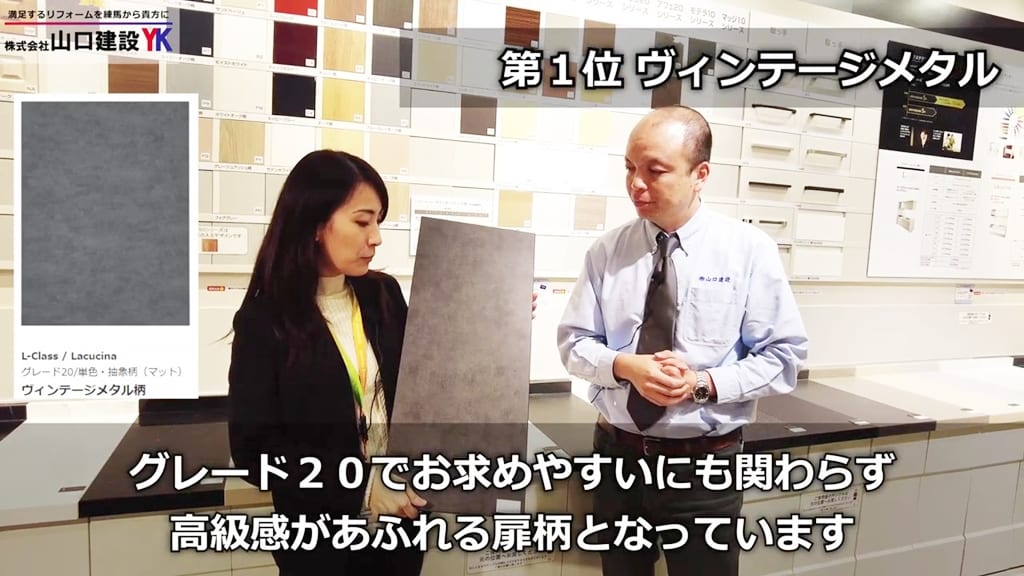 扉柄の第1位：ヴィンテージメタル柄