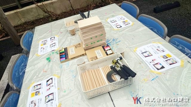 ビー玉コースター工作教室の様子
