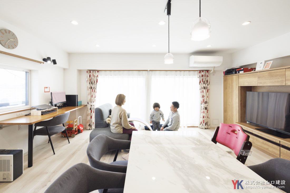 子育てがもっと楽しくなる!開放的で日当たり抜群の快適LDK。築古マンションを劇的リノベーション(板橋区 A様邸)