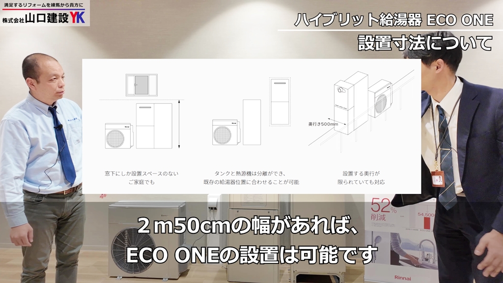 『ECO ONE』の設置可能なサイズ感に関して